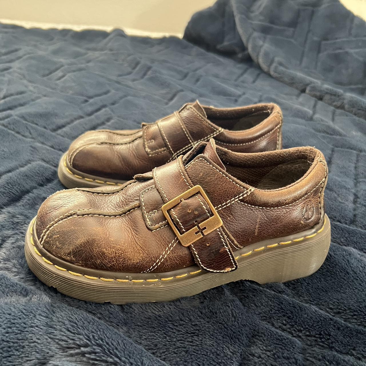 Vintage Brown Platform Doc Martens Loafers... - Depop