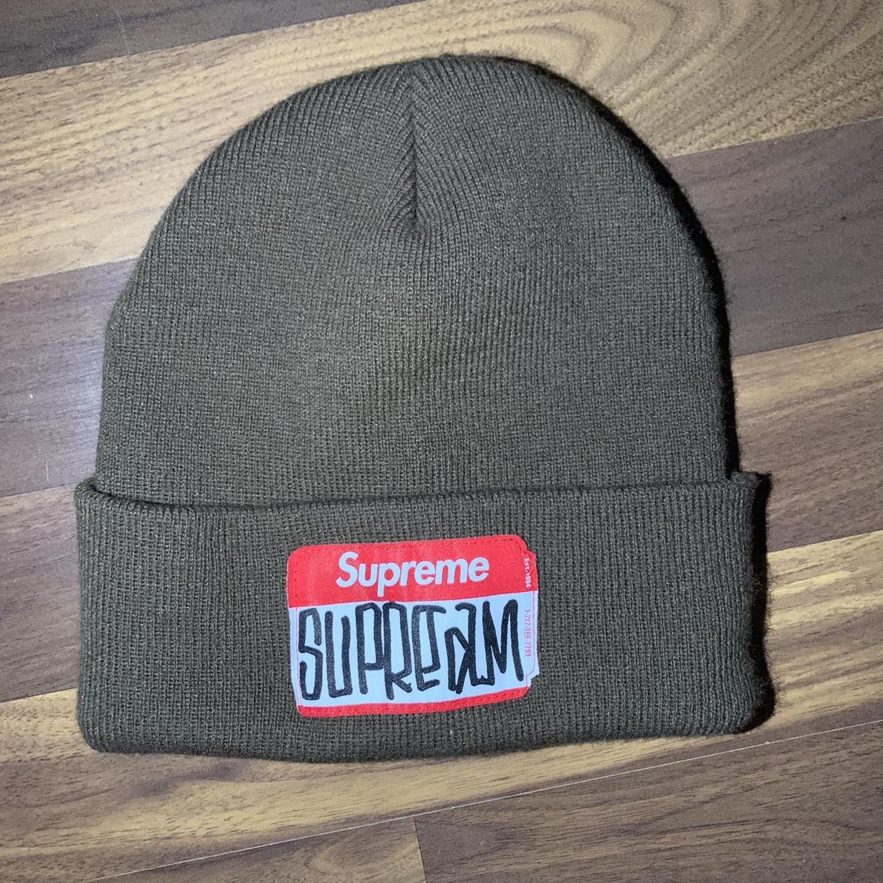 Super dope red Supreme beanie with metal - Depop