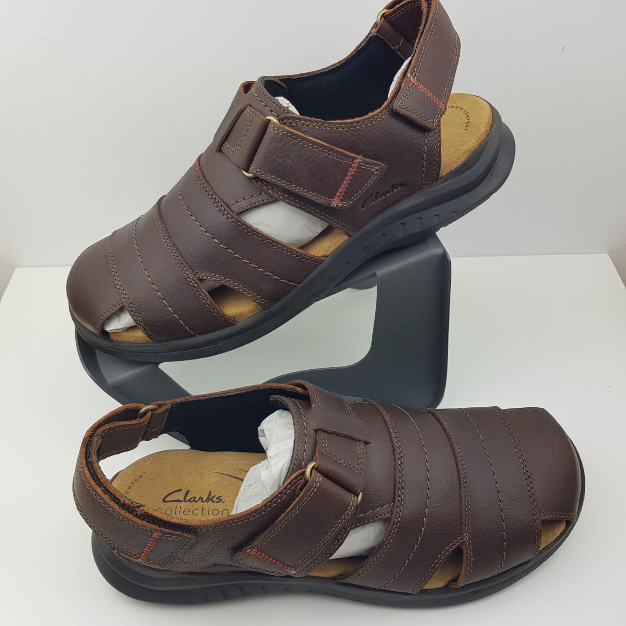 Clarks HAPSFORD COVE Mens Leather Closed Toe Sandals. Depop