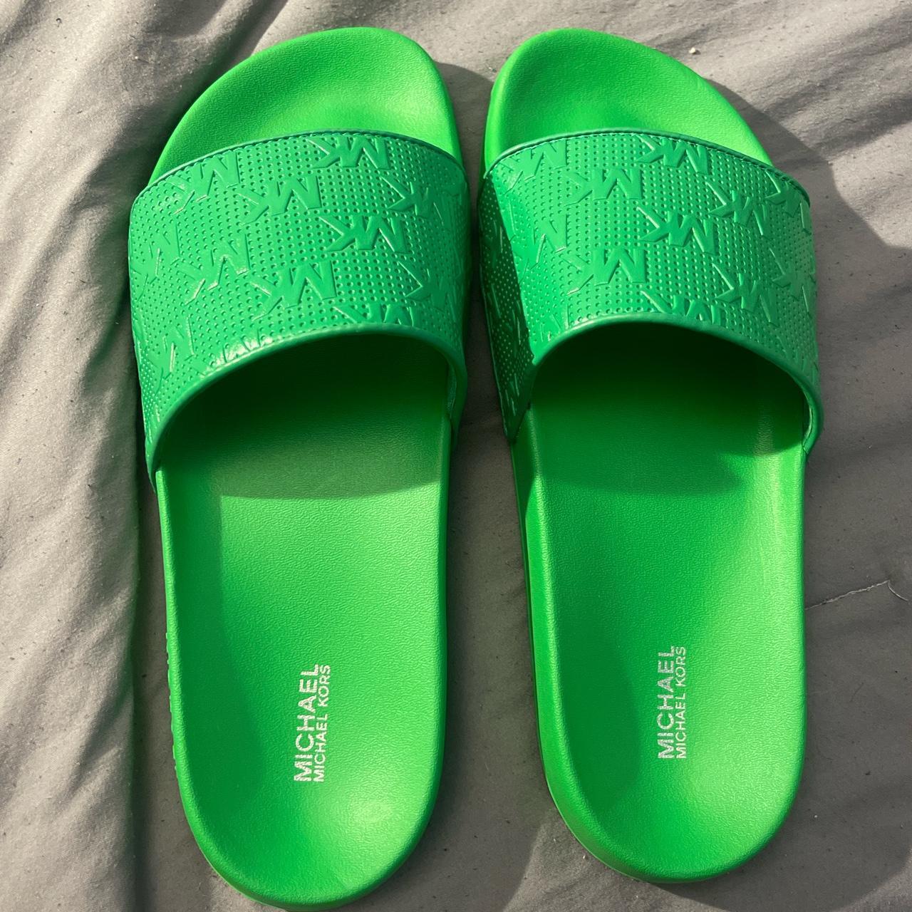 Gilmore Logo Embossed Faux Leather Slide Sandal M9... Depop