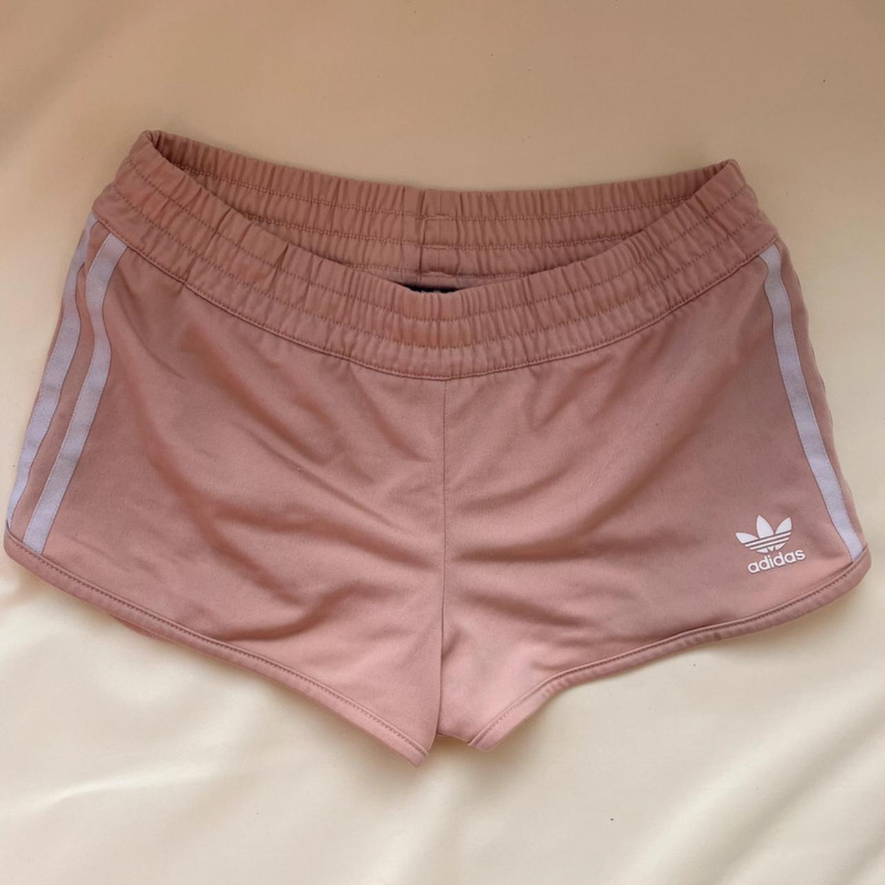 Baby Pink Adidas Shorts Baby pink adidas shorts,... Depop