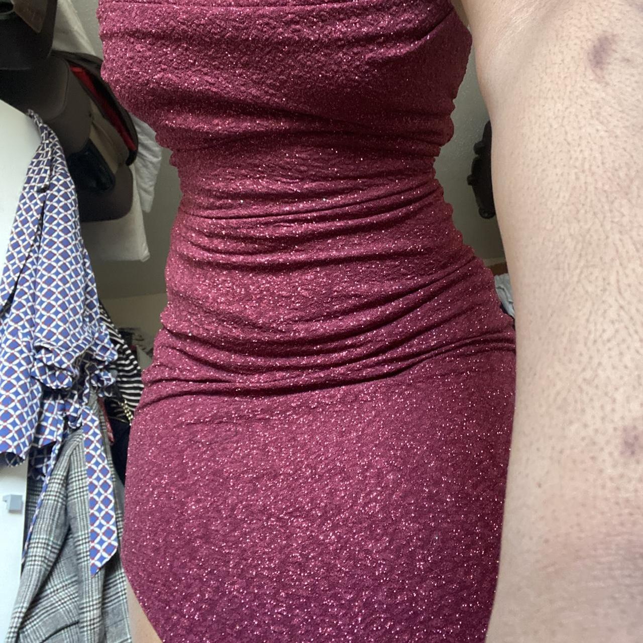 Gloria formal glitter long dress for prom burgandy /... Depop