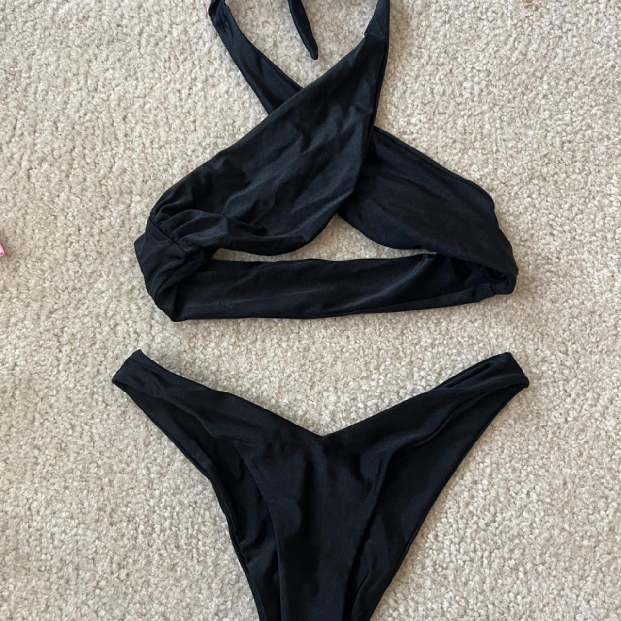 Lioness swim bikini 2 piece set in black Size M no... - Depop
