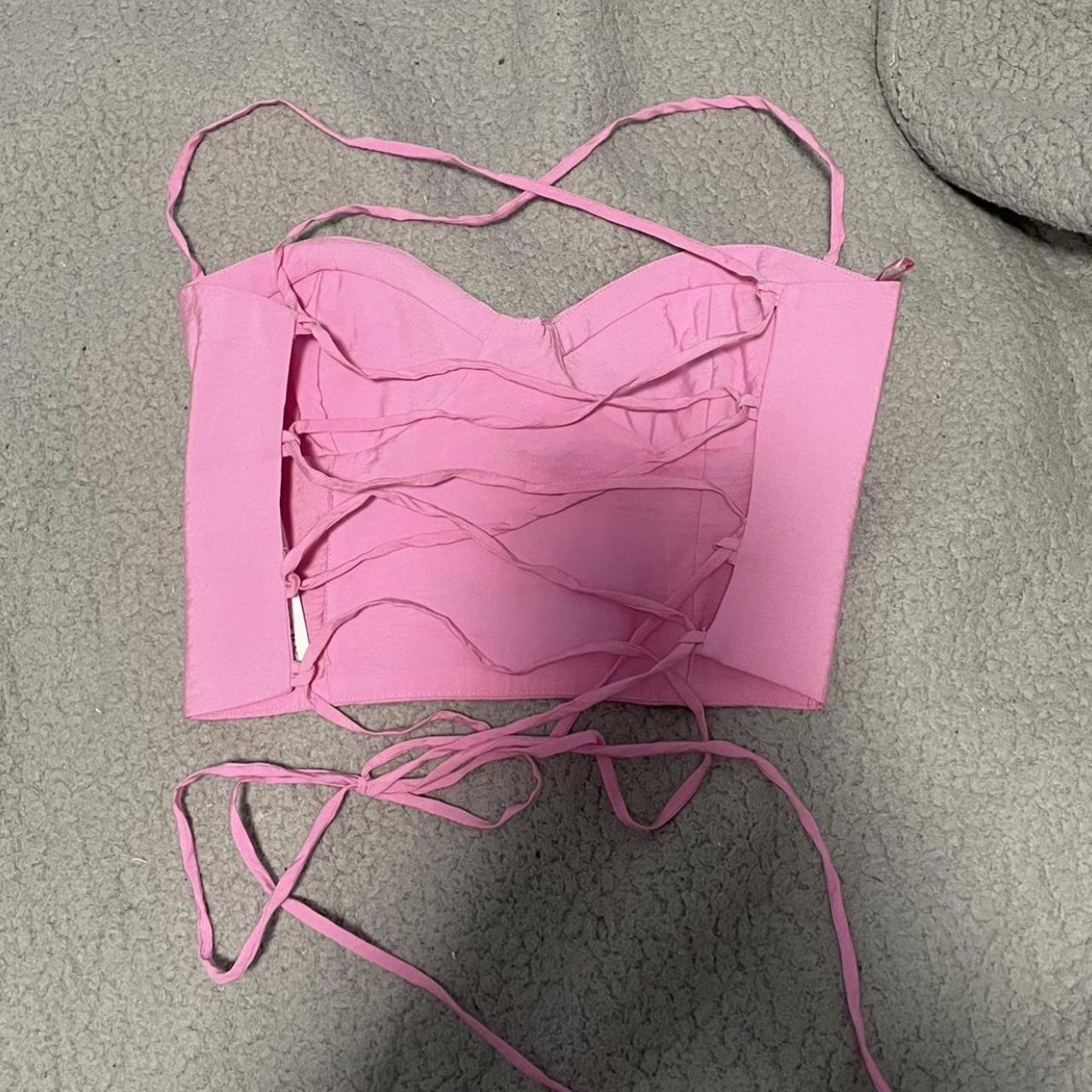 Zara Women's Pink Corset Depop