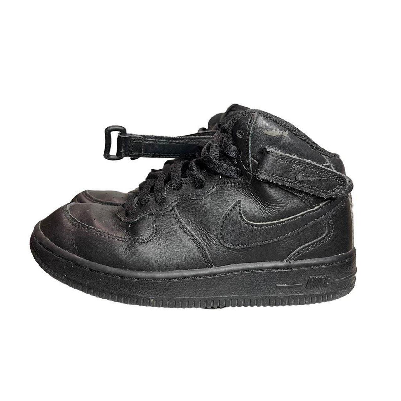 black leather nike trainers junior