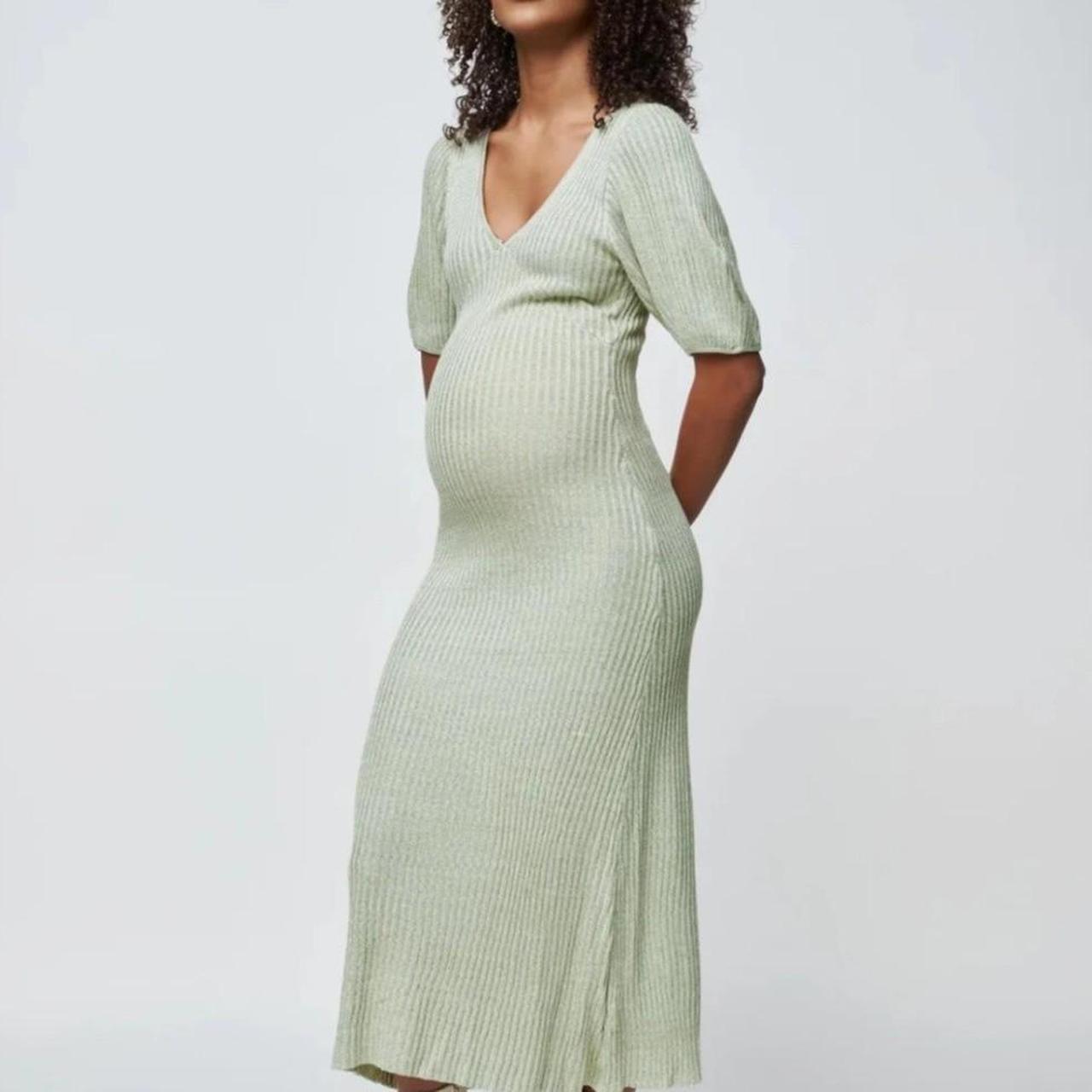 Apero Amalfi knit midi dress sage green Size XL... - Depop