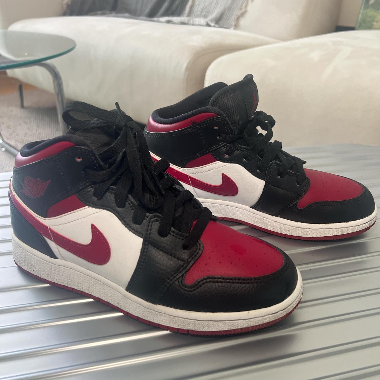 womens jordans red black and white