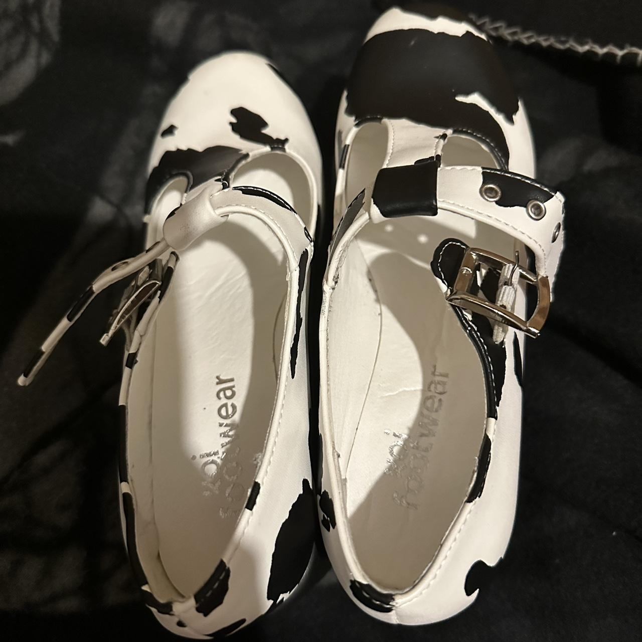 koi footwear cow print mary janes only worn out... Depop