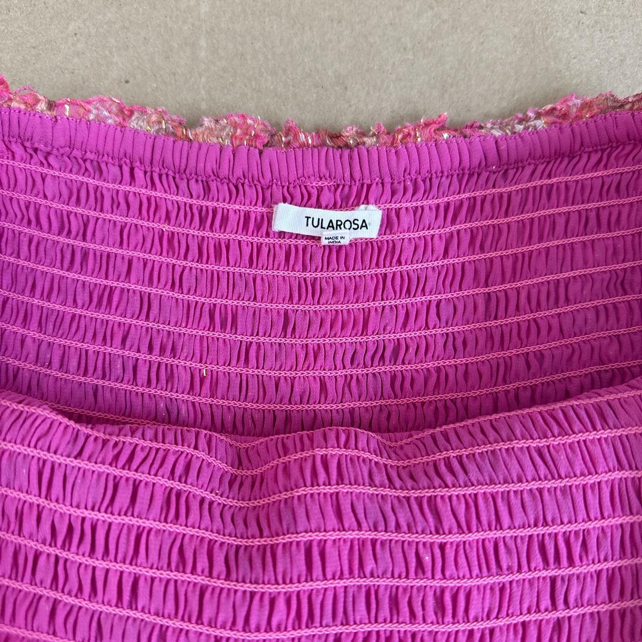 Tularosa Women's Pink and Gold Skirt Depop