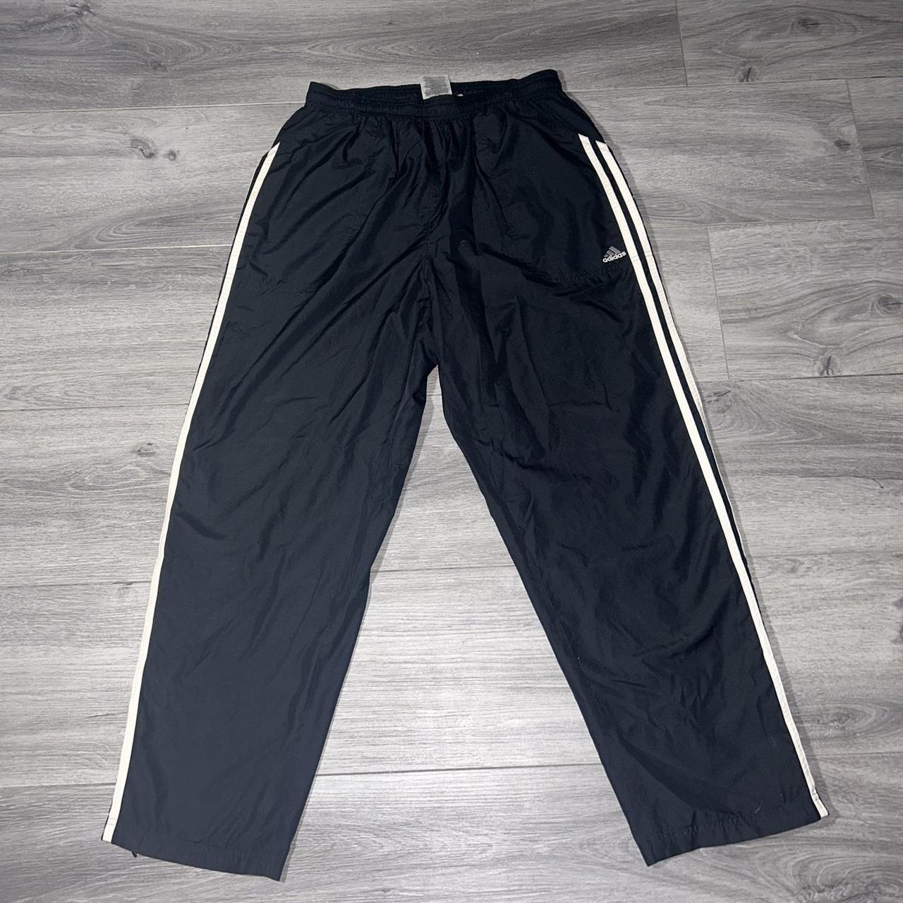 Adidas Men's Black and White Trousers | Depop