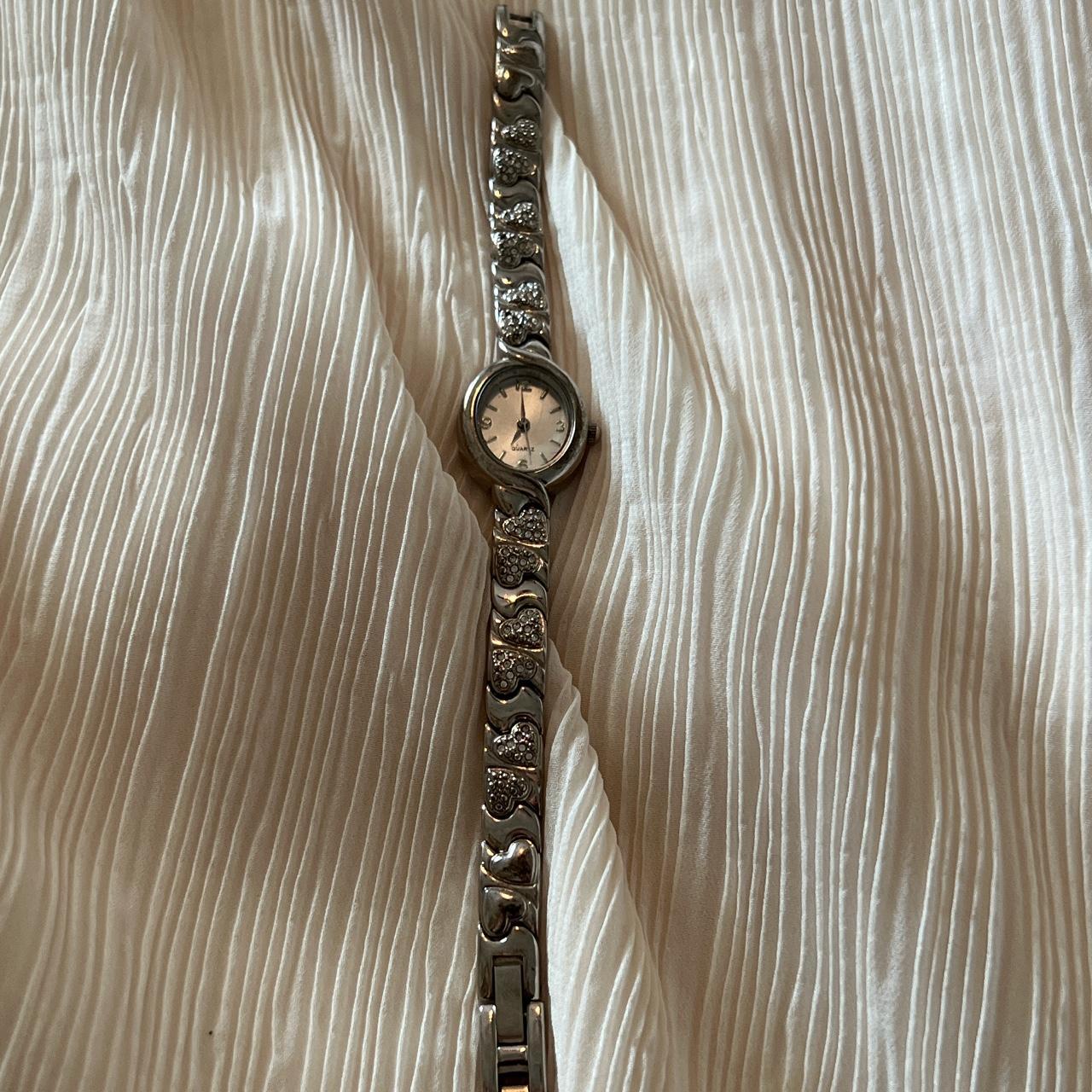 Vintage Silver Tone With Heart Details Watch - Not... - Depop