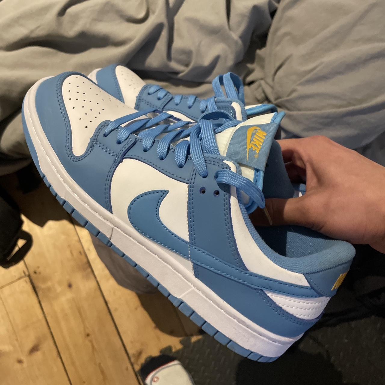 Nike Men's Blue and White Trainers | Depop