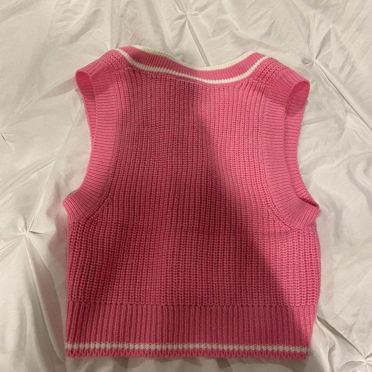 H&M bright pink sweater vest - size s - Depop