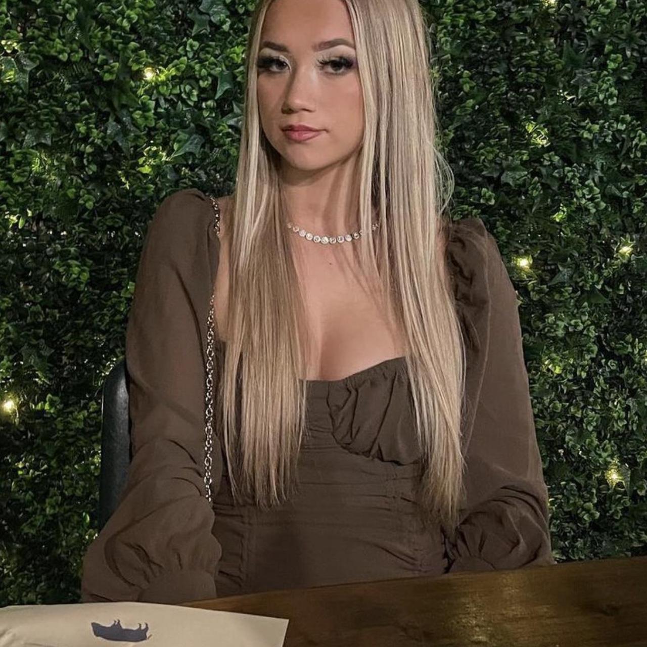 plt brown cut out dress