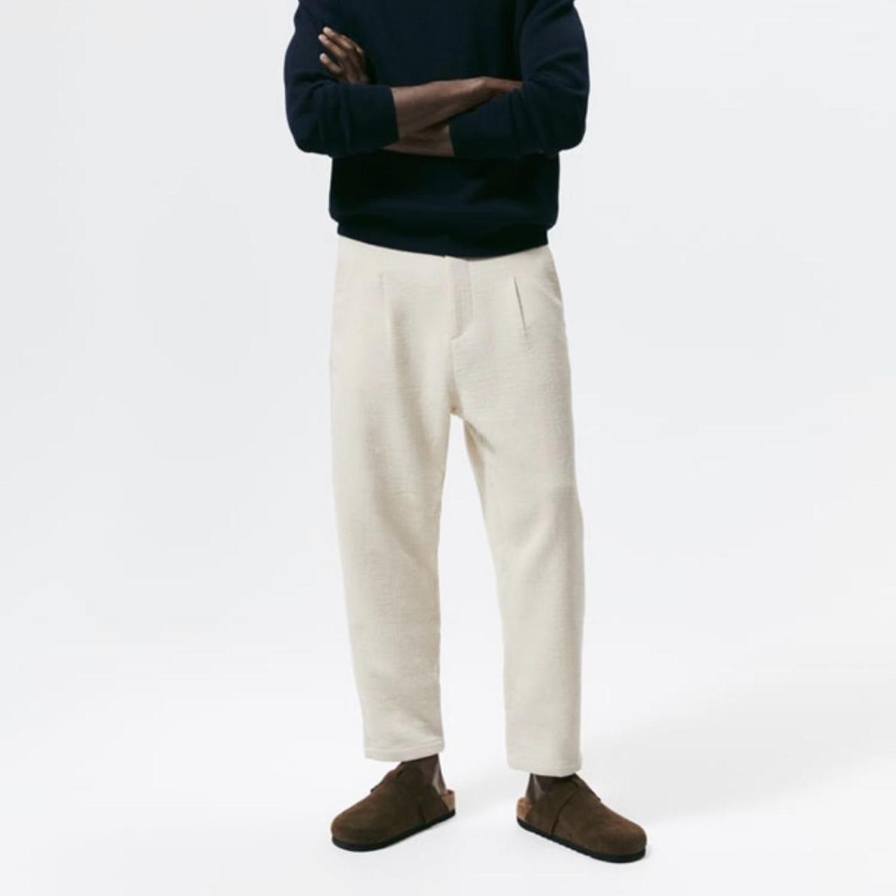 Zara Men's White Trousers Depop