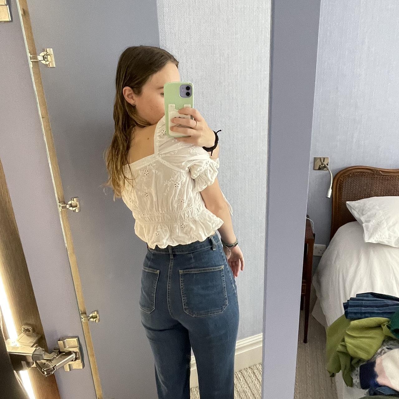 super flattering subdued jeans with buttons at... - Depop