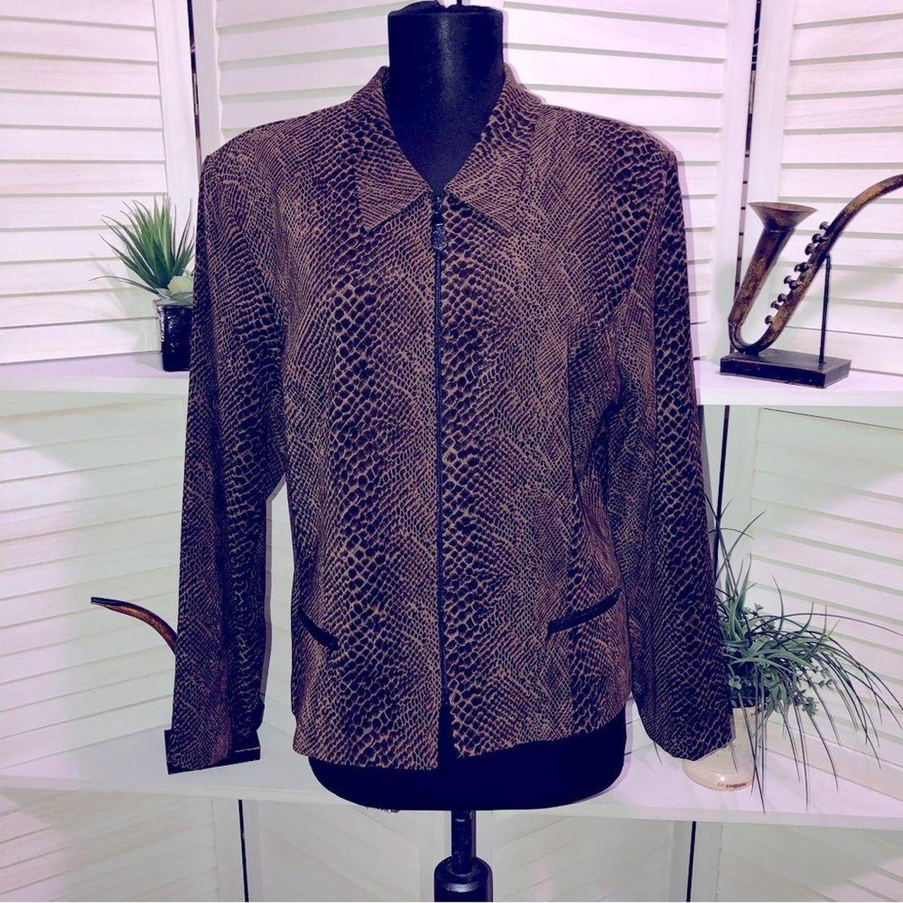 Y2K SAG HARBOR animal print blazer coat jacket.... Depop