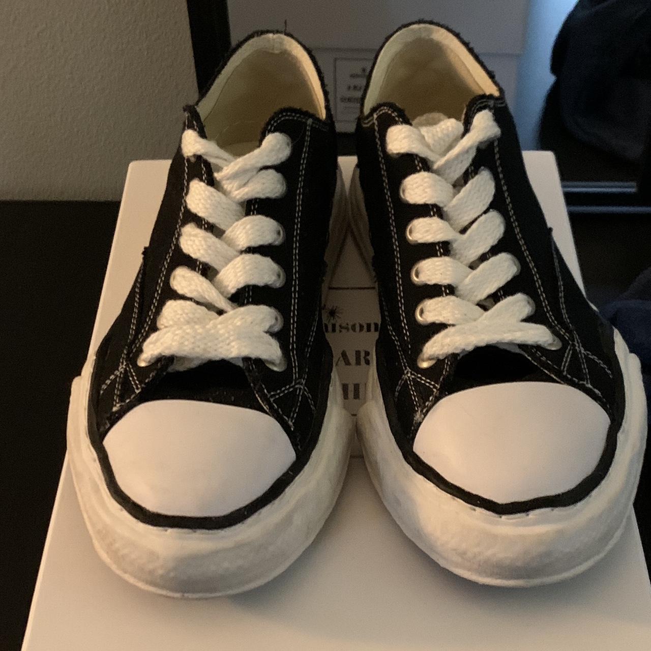 Maison Mihara Yasuhiro Men's Black and White Trainers | Depop