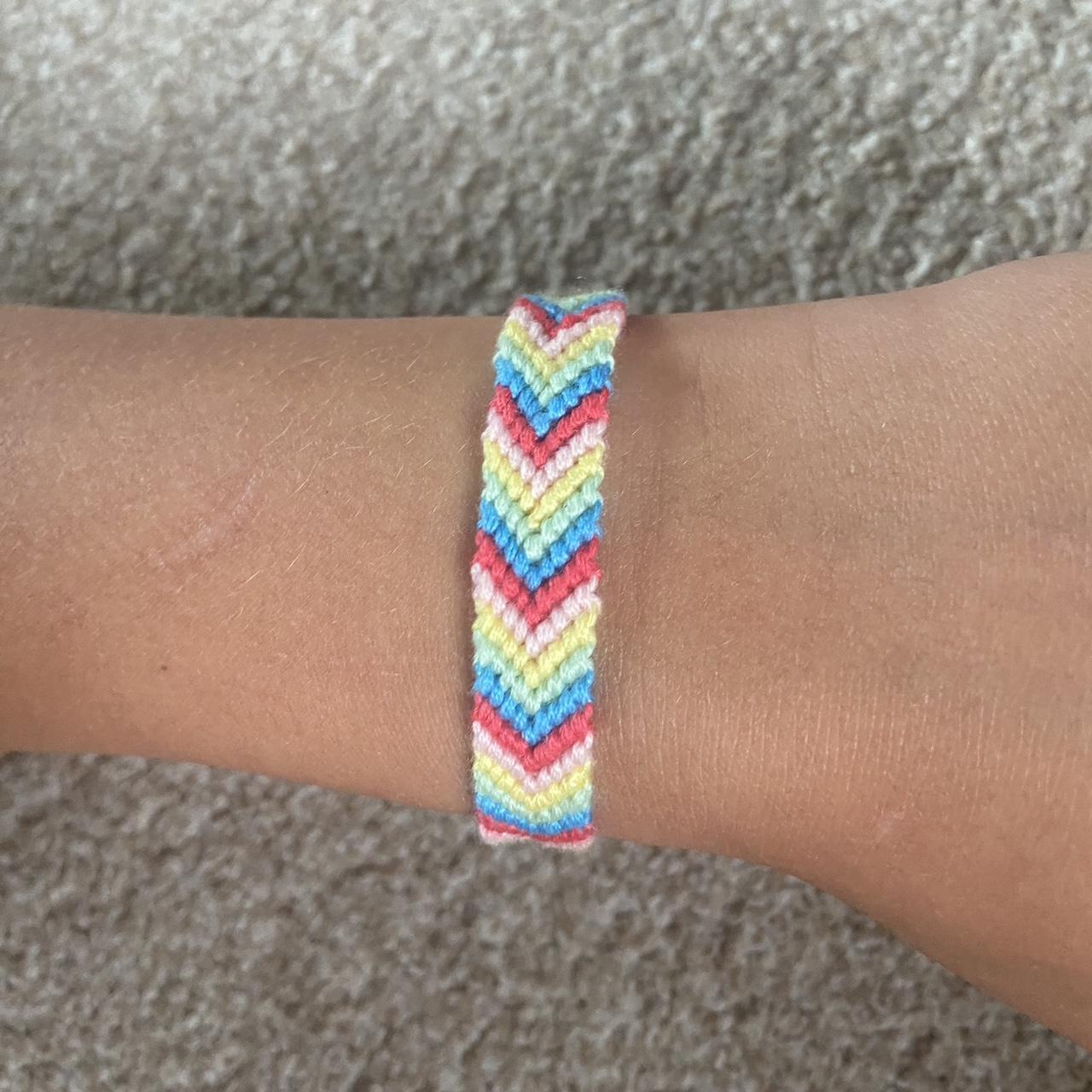 pastel rainbow chevron bracelet - friendship... - Depop