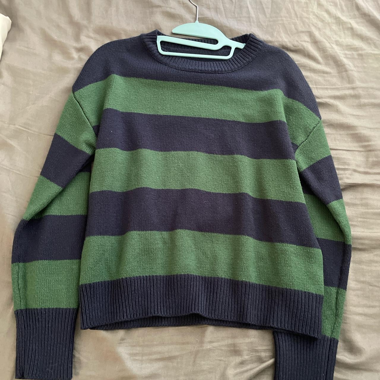 SHEIN Women's Green and Navy Jumper | Depop