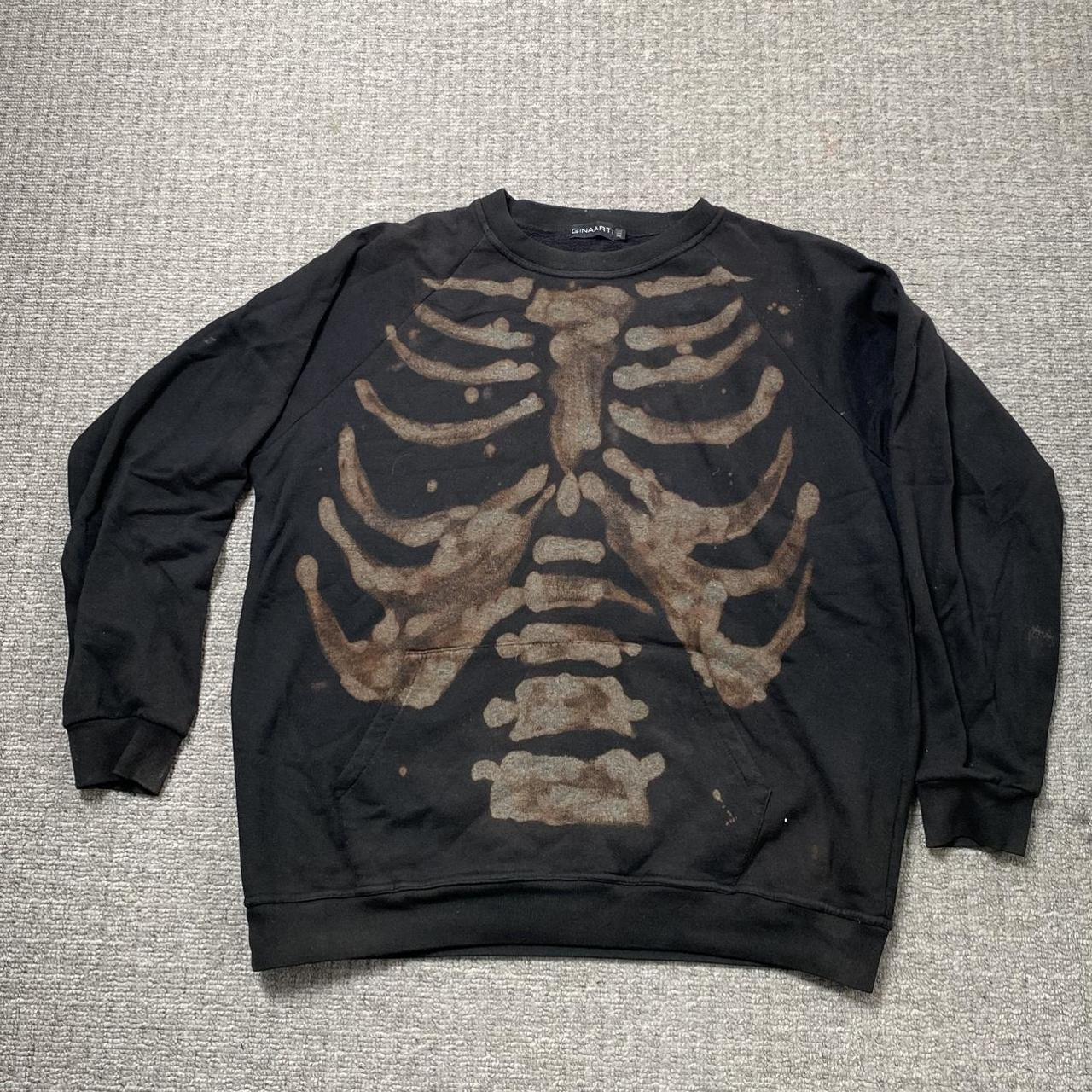 🩻 custom bleached ribcage jumper. size is XXL but... Depop