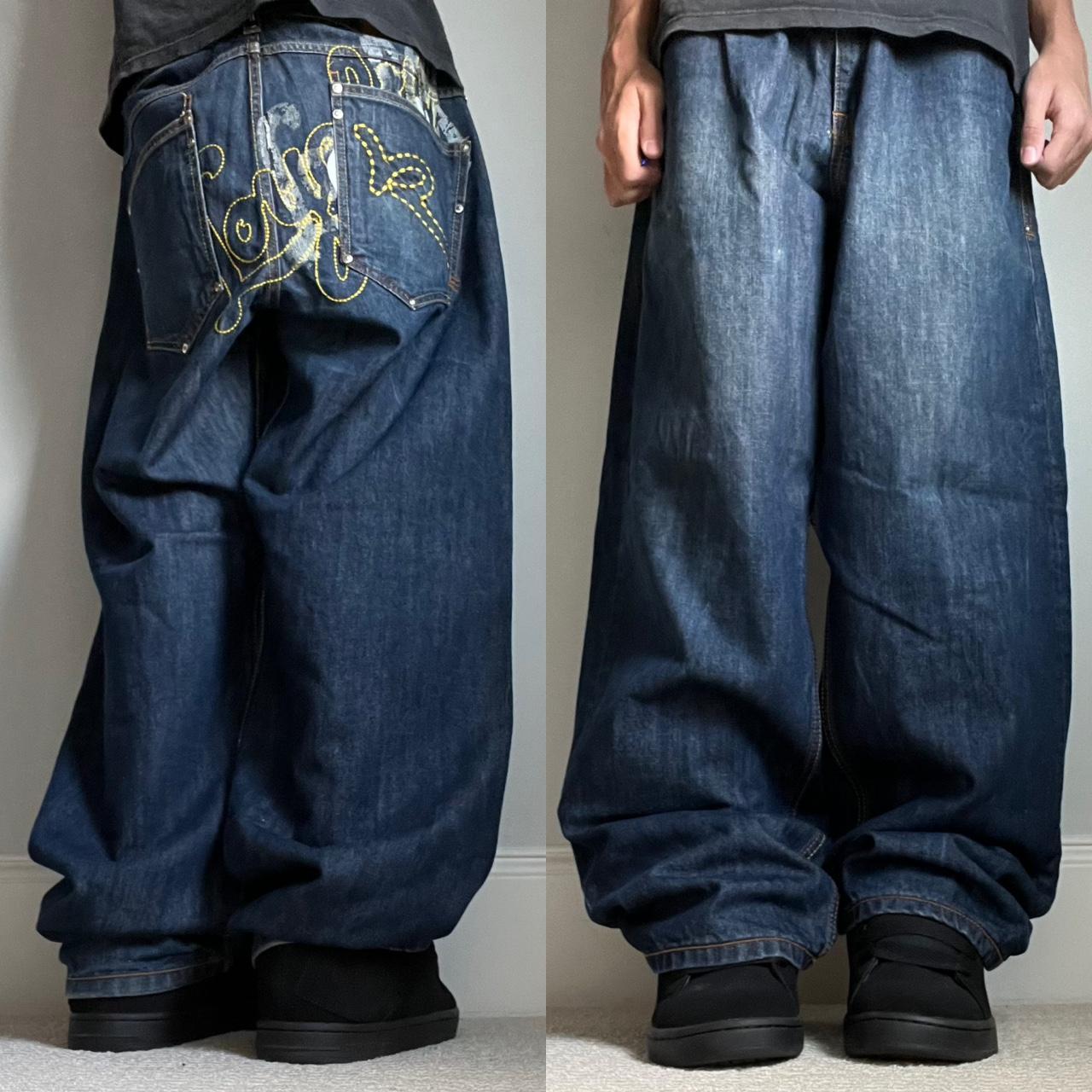 y2k grunge skater baggy rocawear jeans size 38 - Depop