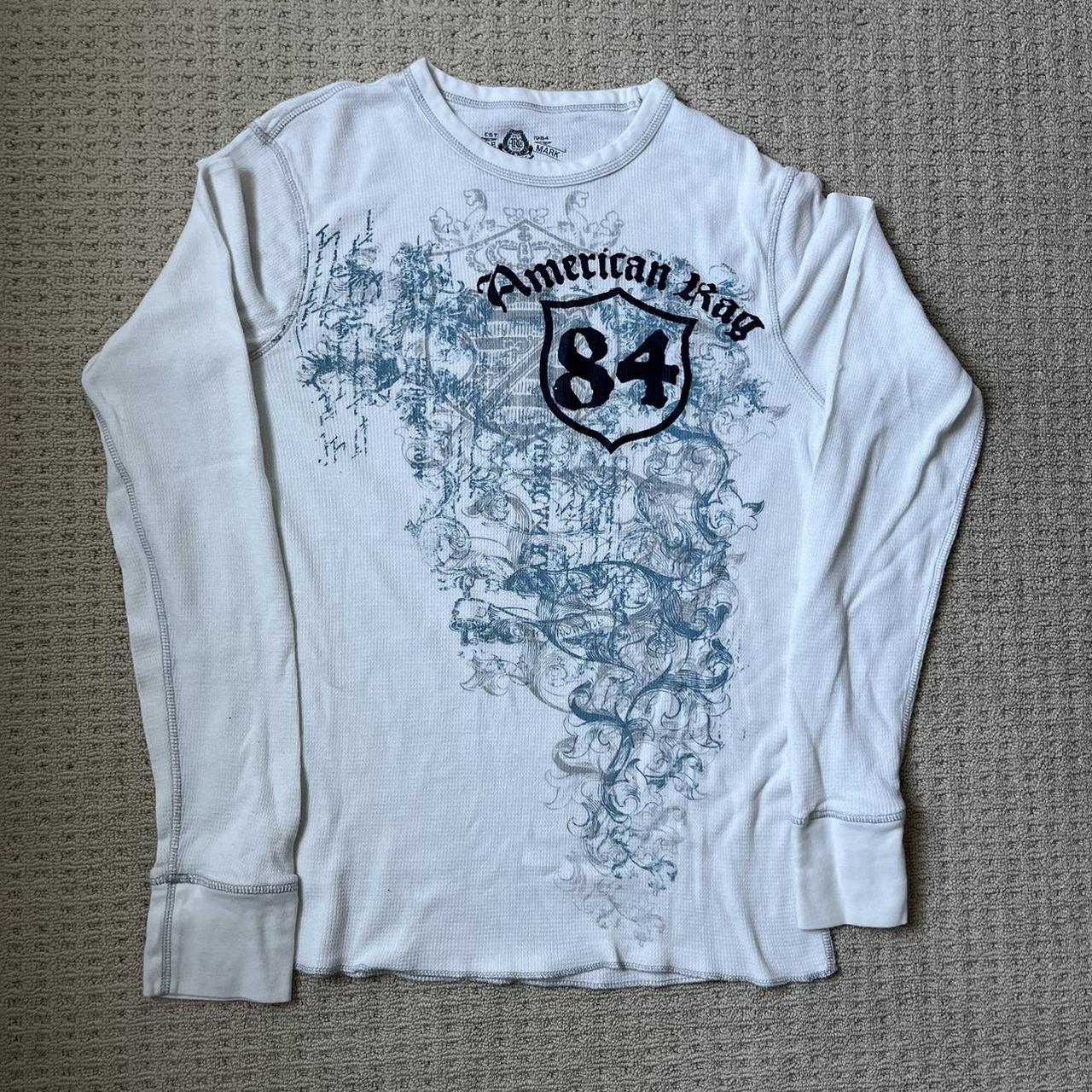 american rag thermal size medium grunge skater... - Depop