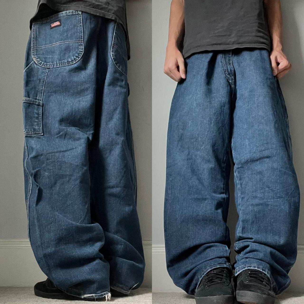 grunge y2k skater baggy wide leg dickies jeans size... Depop