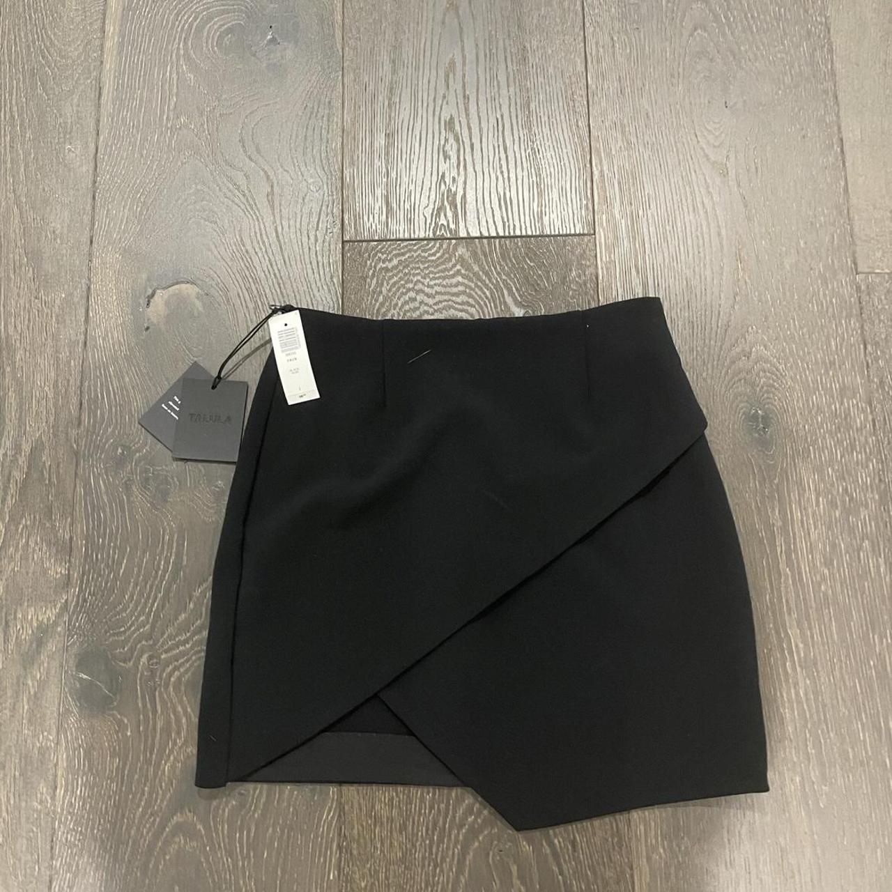 Aritzia black mini skirt faux black noir New... - Depop