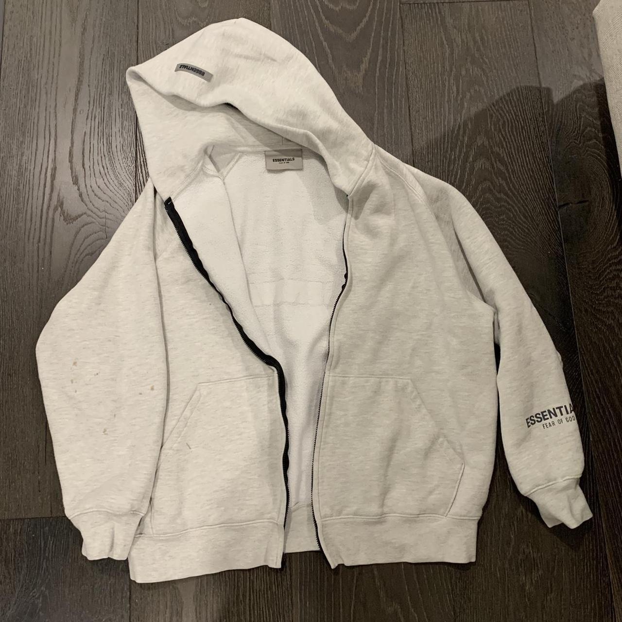 Essentials fear of god grey hoodie jacket XS men’s... - Depop