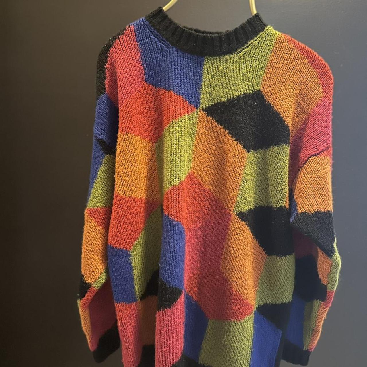 Women's Sweater - Multi - M – Retro 90s sweater w… - image 1