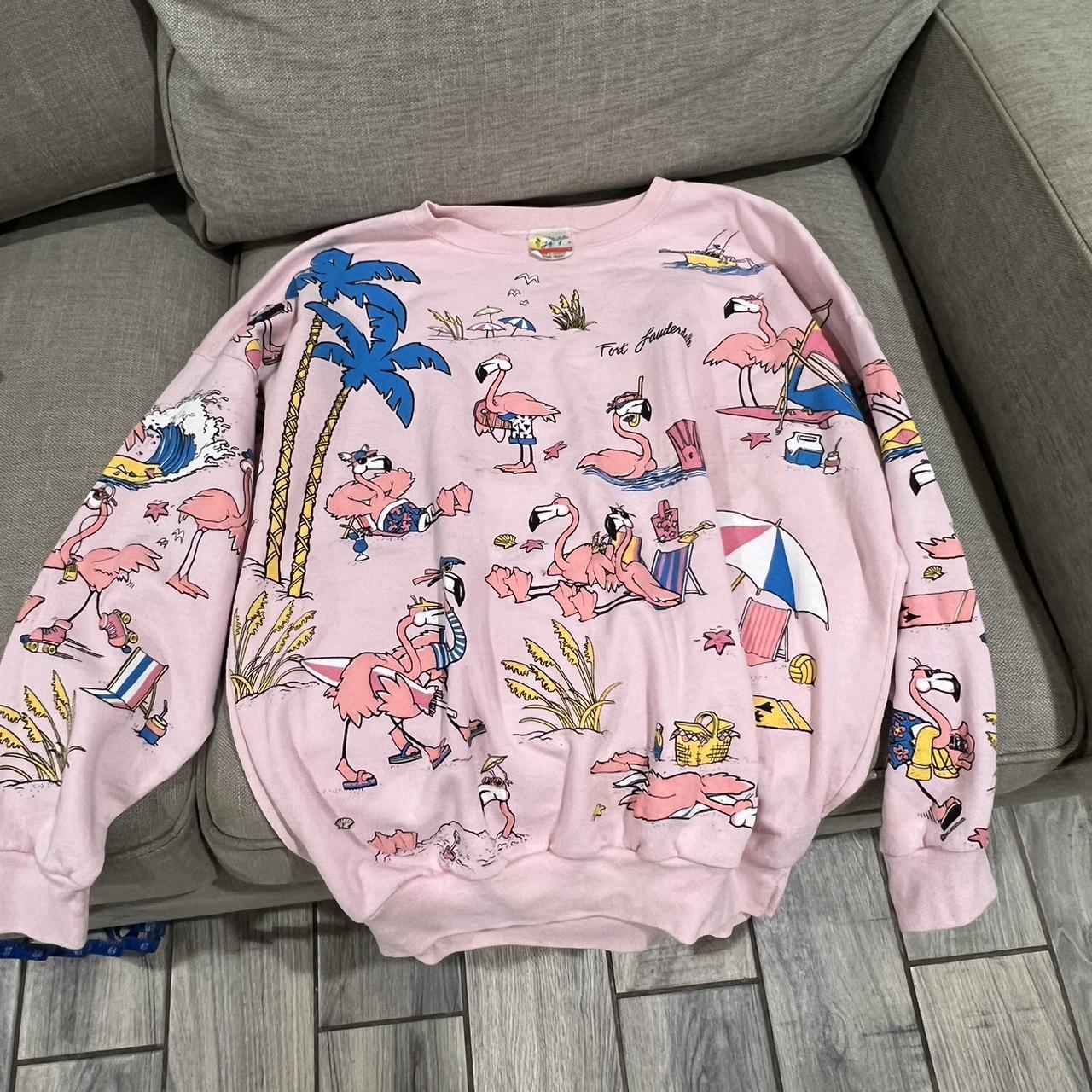 Vintage flamingo Fort Lauderdale sweatshirt Has a... - Depop