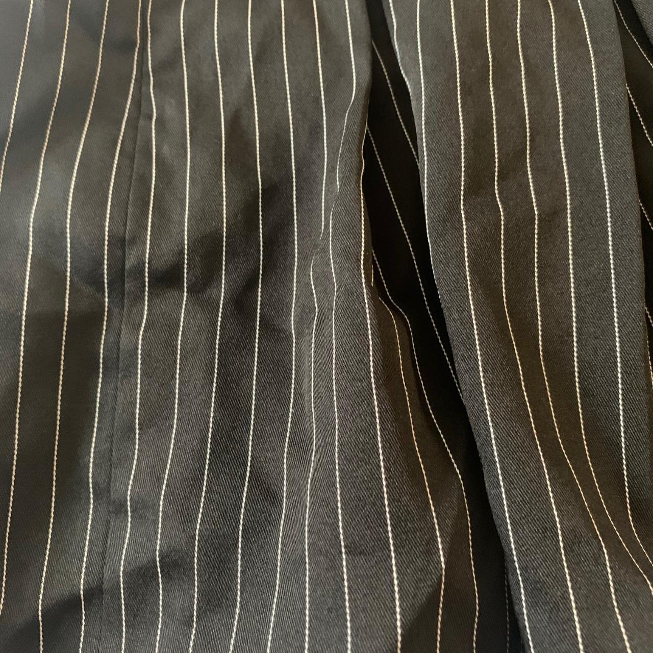 Black striped pleated mini skirt from Shein. Size... - Depop