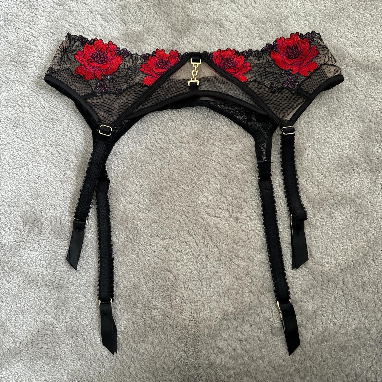 Ann Summers Suspenders Size S 8 10 Floral Patten Depop