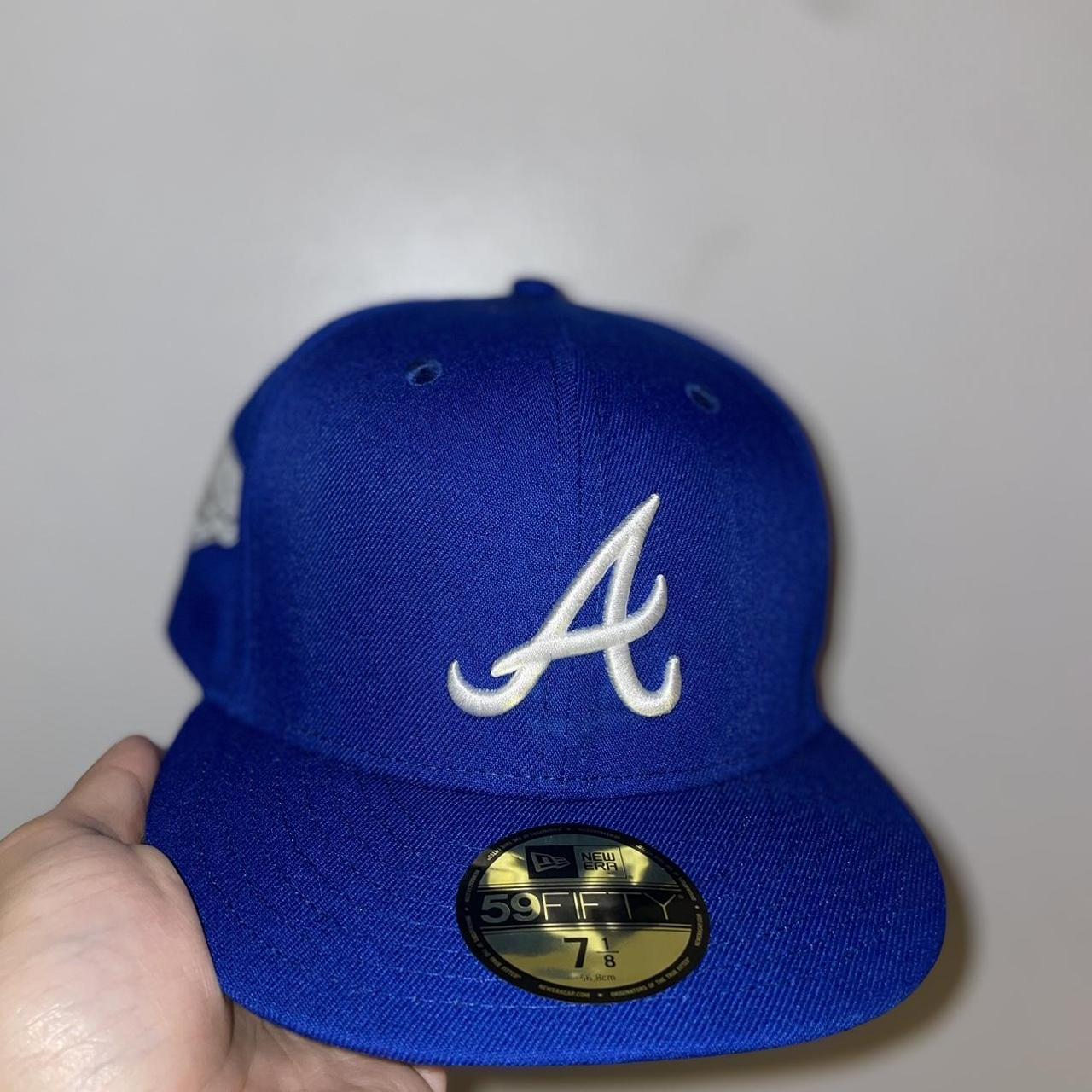 Vintage Atlanta Braves Grey Fitted Cap 7 1/2 - Depop