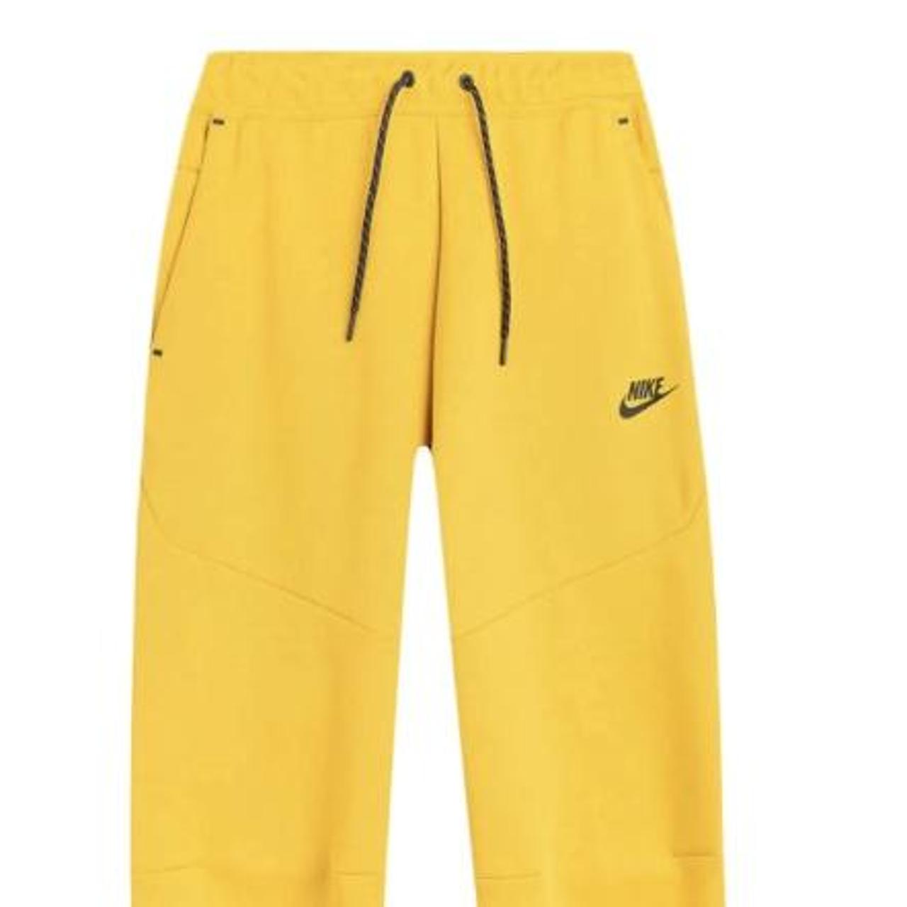 Nike Tech Fleece Joggers Yellow/Black Size... - Depop