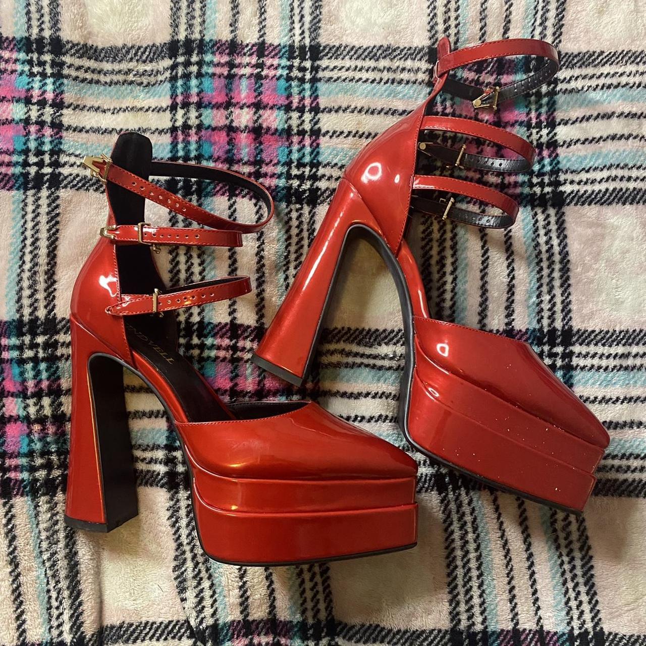 Red platform heels from Amazon size/ women’s 8... - Depop