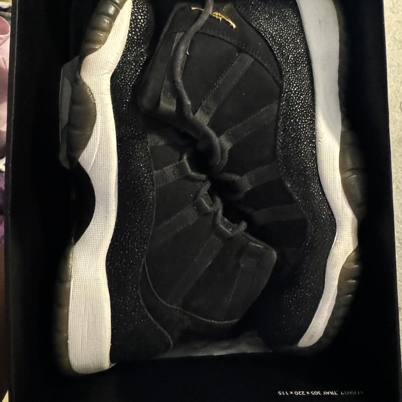 Sparkly Black Jordan 11s size 7Y Depop