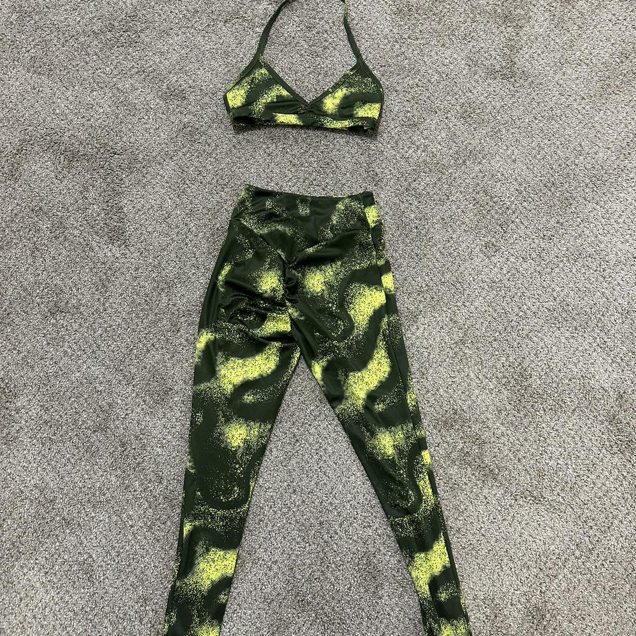 GS POWER ORIGINAL LEGGINGS MOSS OLIVE PRINT Gymshark - Depop