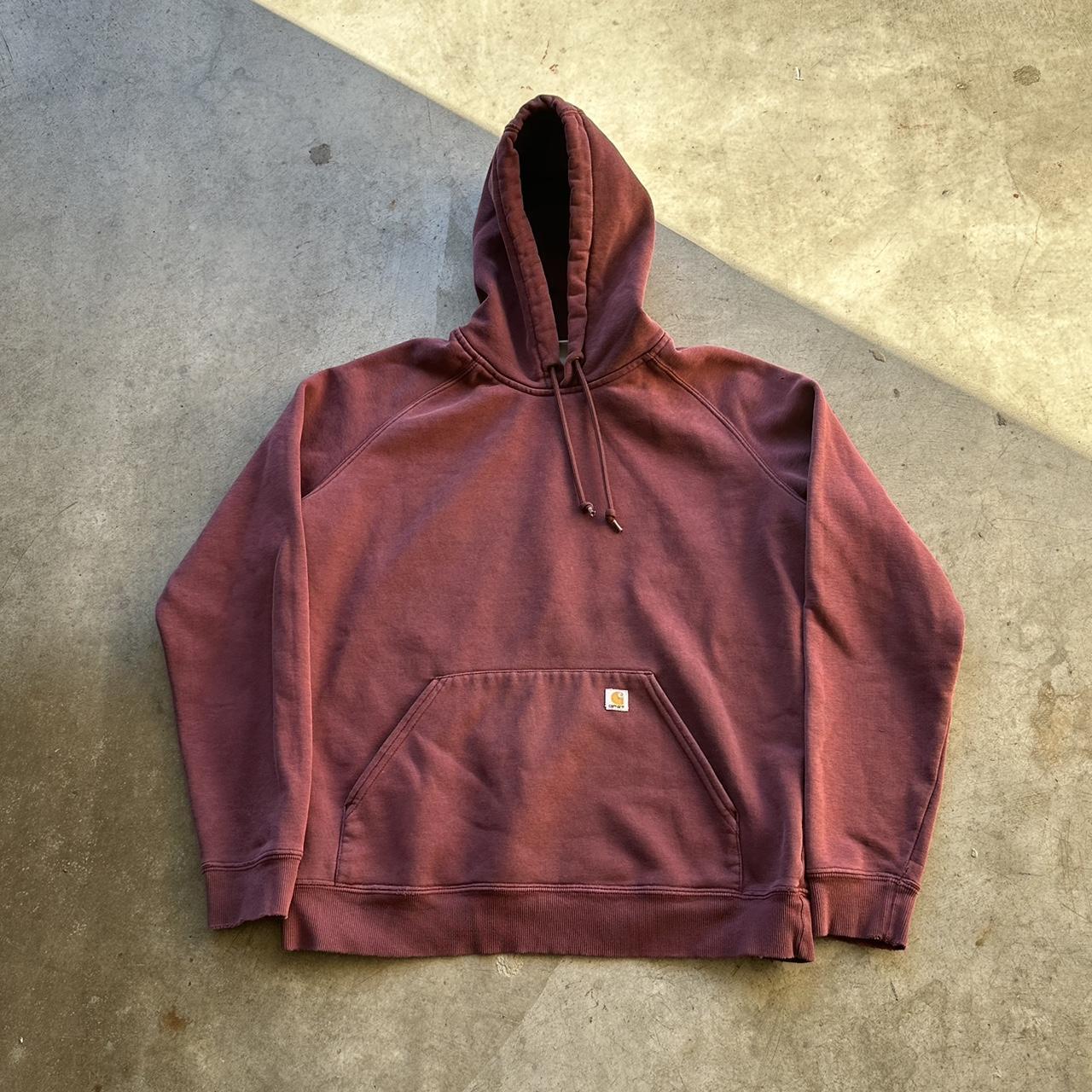 Vintage 90s Faded Red / Burgundy Carhartt... - Depop