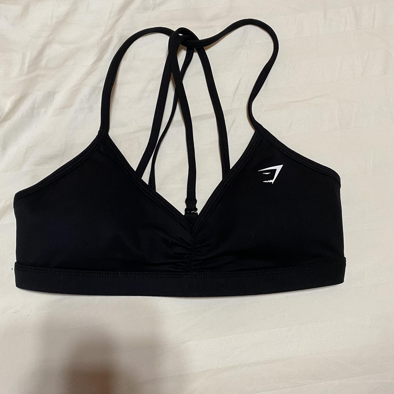 Gymshark minimal sport bra size small black Tag has... Depop