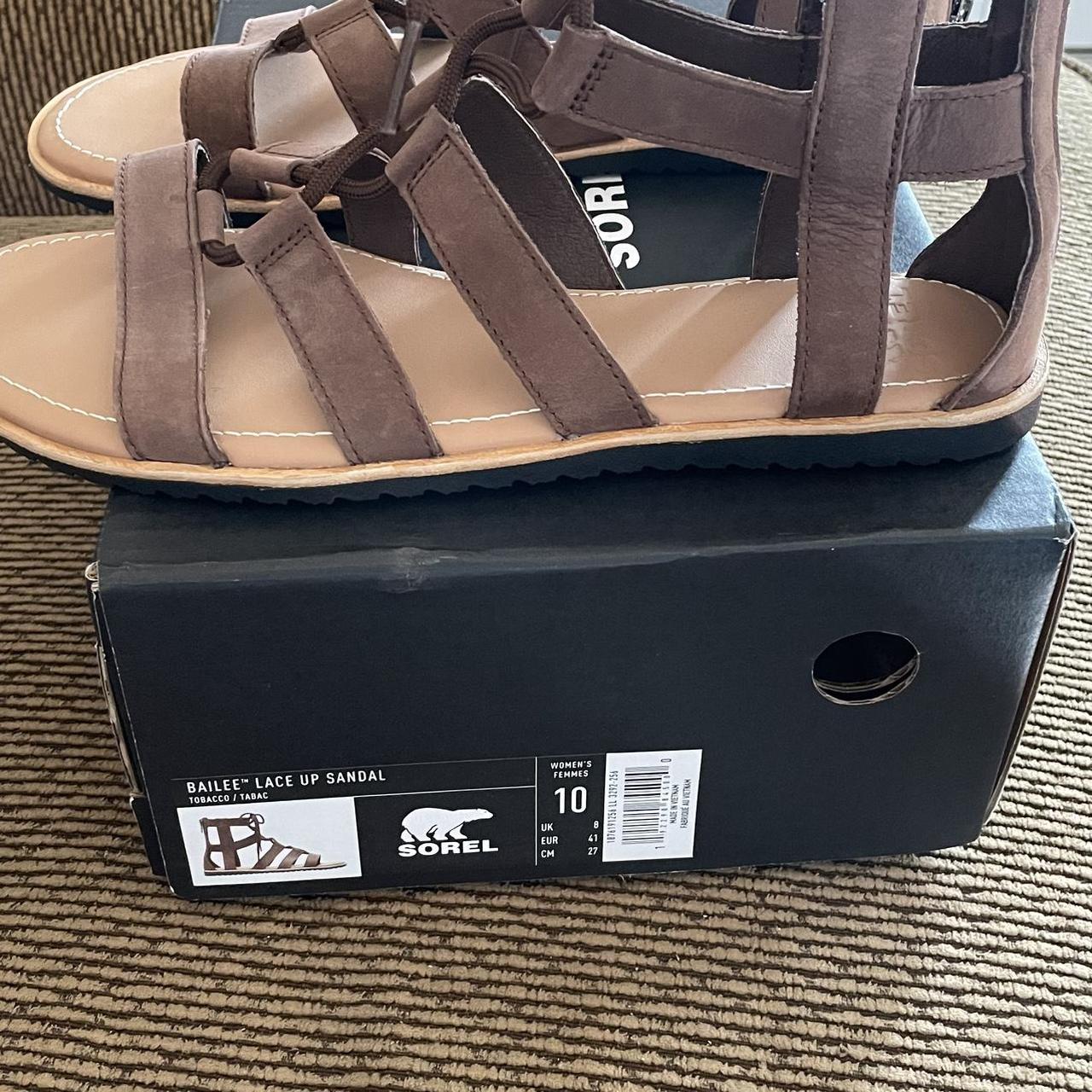 New Women s Bailee Sorel Lace Up Sandal Tobacco Depop