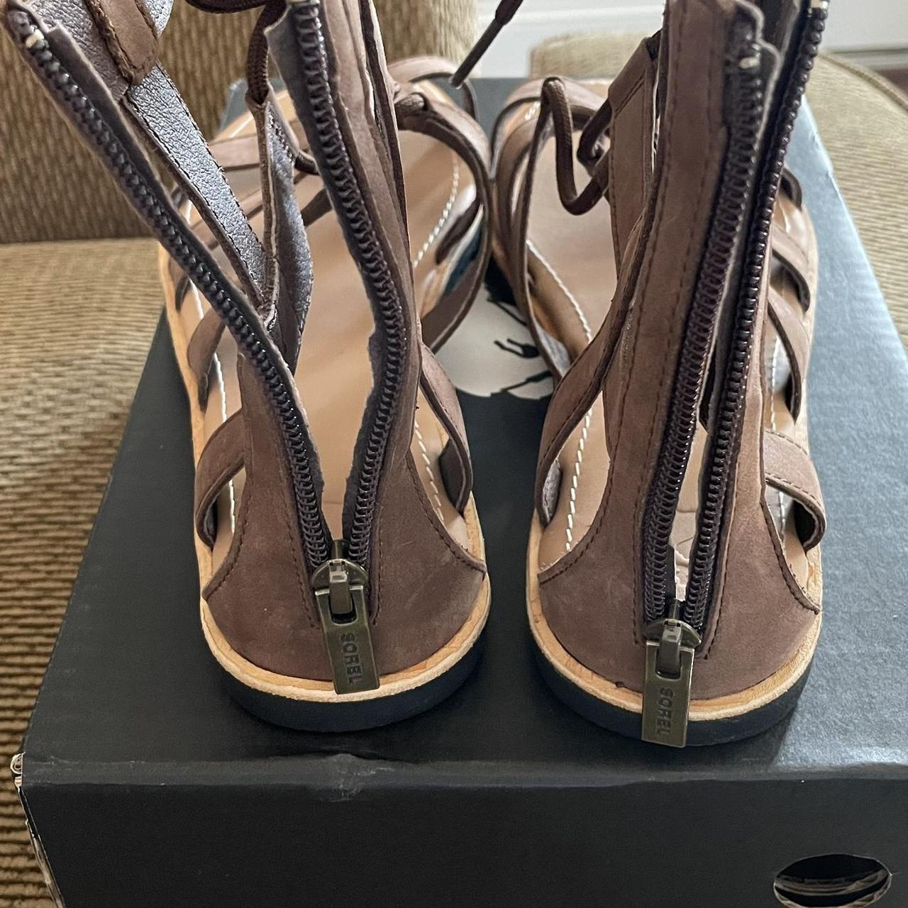 New Women s Bailee Sorel Lace Up Sandal Tobacco Depop