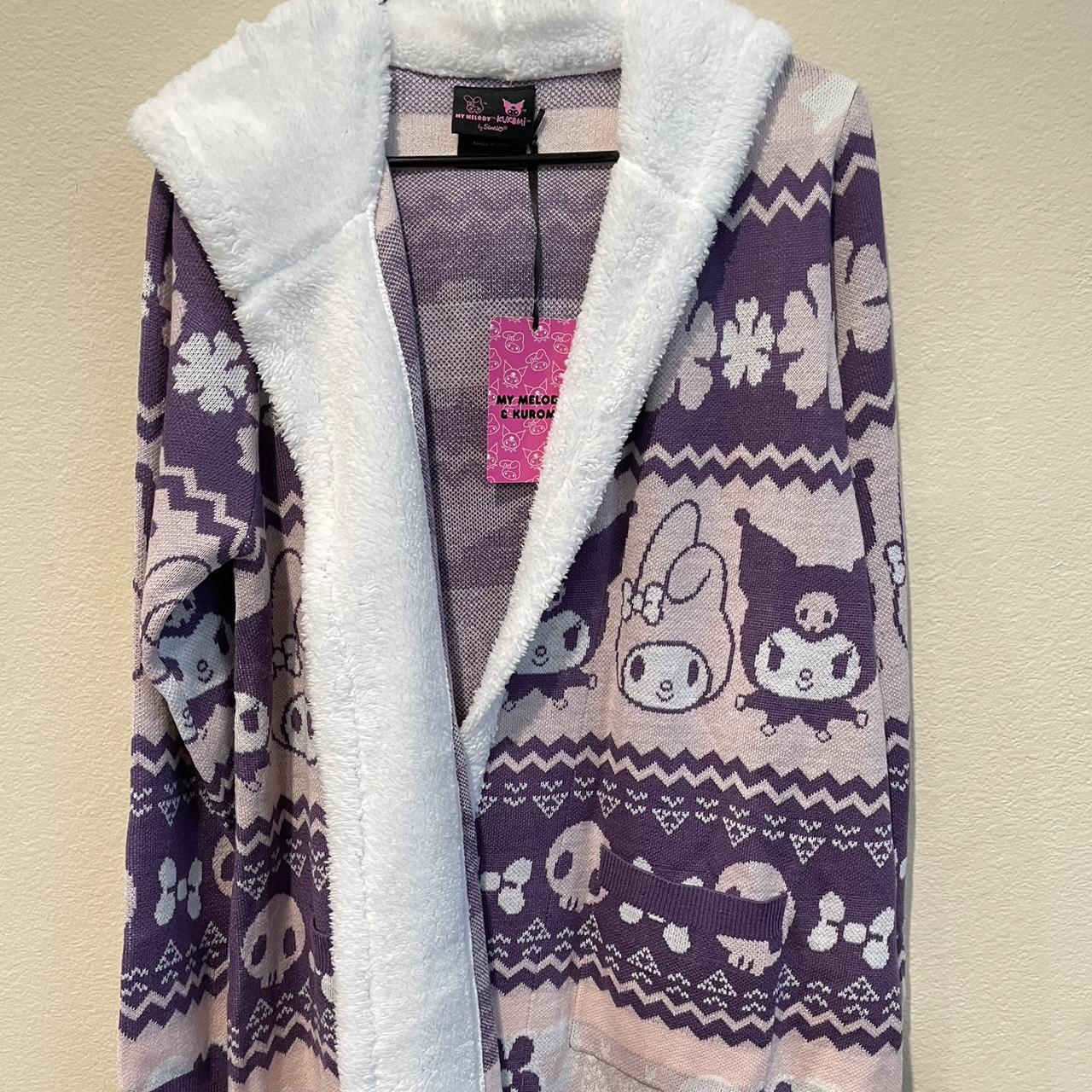 My Melody & Kuromi Sherpa deals Hooded Women's Open Cardigan Size Large