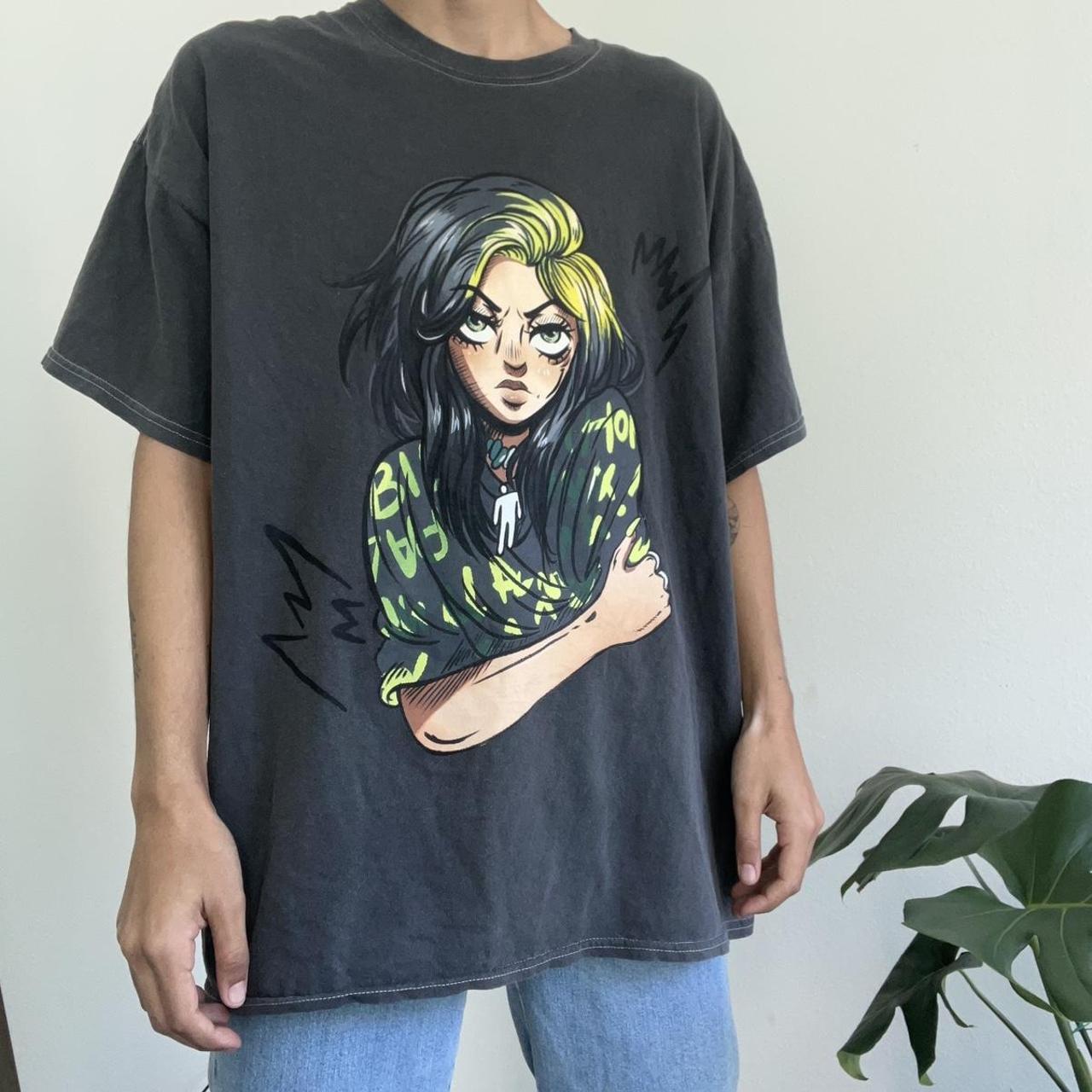 Billie Eilish Women's Anime Pose Boyfriend Fit Long Sleeved T-Shirt |  Fruugo NO