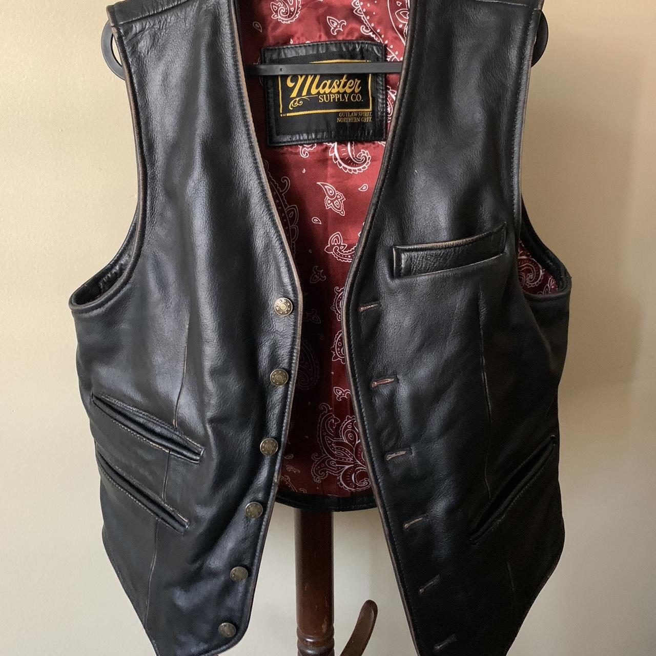 Real Leather! Master Supply Co. Outlaw Vest Large.... - Depop