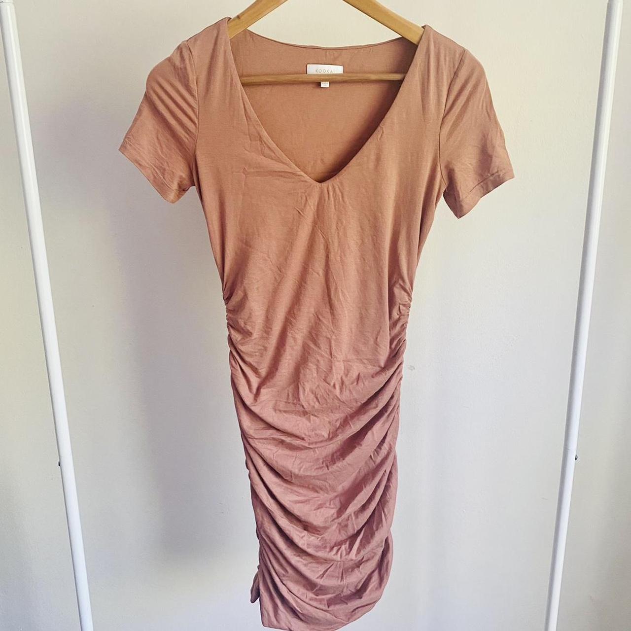 Kookaï bodycon dress in dusty pink. Hardly worn as... Depop
