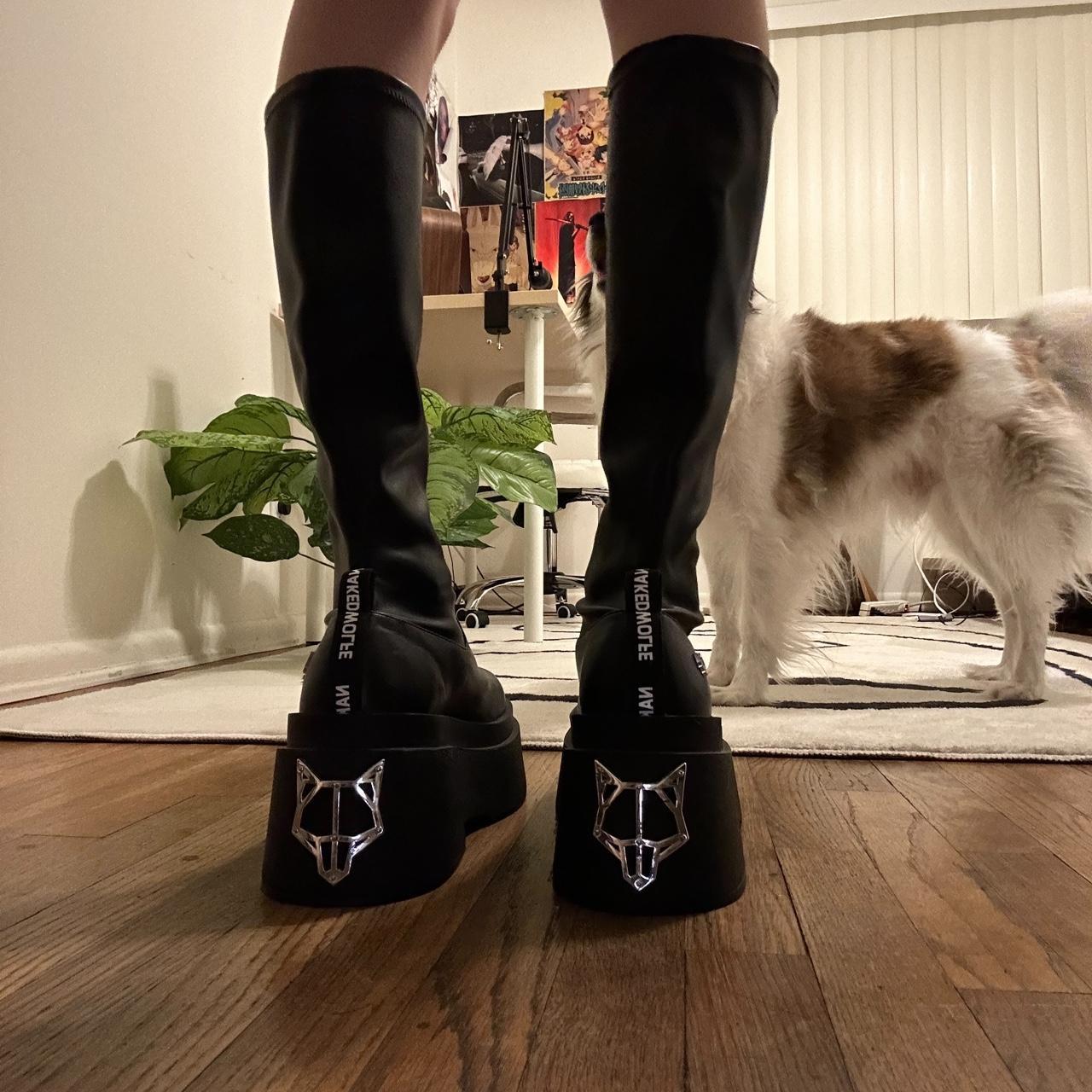 Naked Wolfe Women S Black Boots Depop