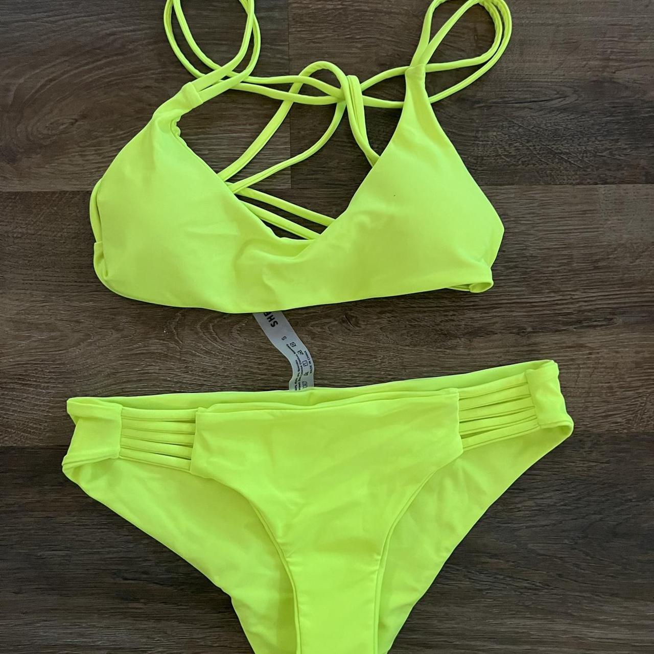 Neon Lime Green Bikini In A Size Small Depop