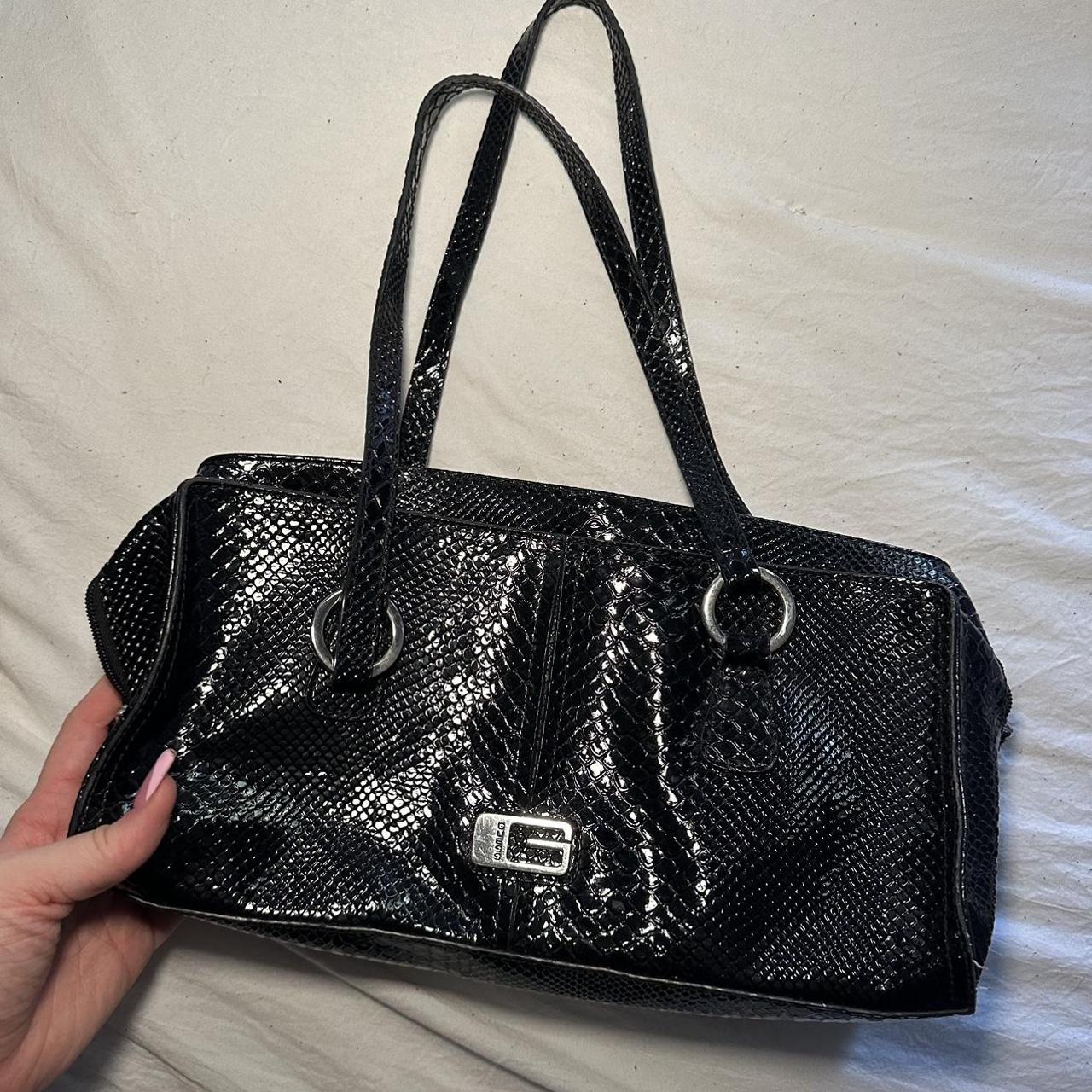 Medium sized shop black handbag